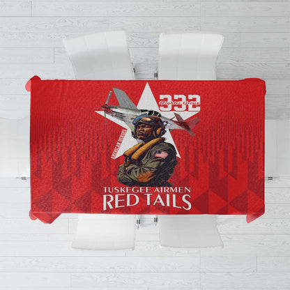 Tuskegee Airmen Red Tails Legacy Tablecloth African American Pilots - Red - African Pride