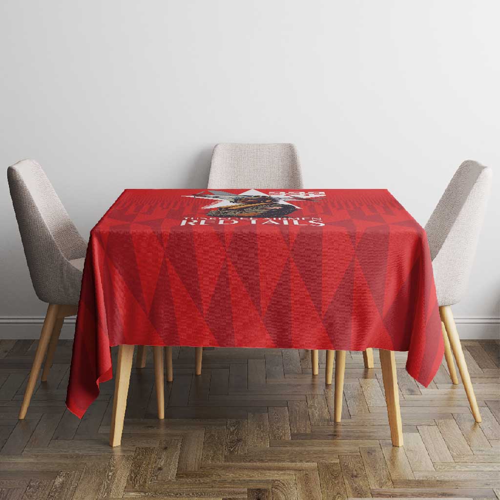 Tuskegee Airmen Red Tails Legacy Tablecloth African American Pilots - Red - African Pride