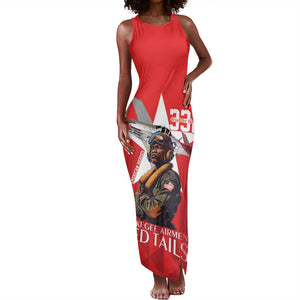 Tuskegee Airmen Red Tails Legacy Tank Maxi Dress African American Pilots - Red - African Pride