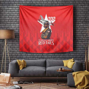 Tuskegee Airmen Red Tails Legacy Tapestry African American Pilots - Red - African Pride