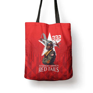 Tuskegee Airmen Red Tails Legacy Tote Bag African American Pilots - Red