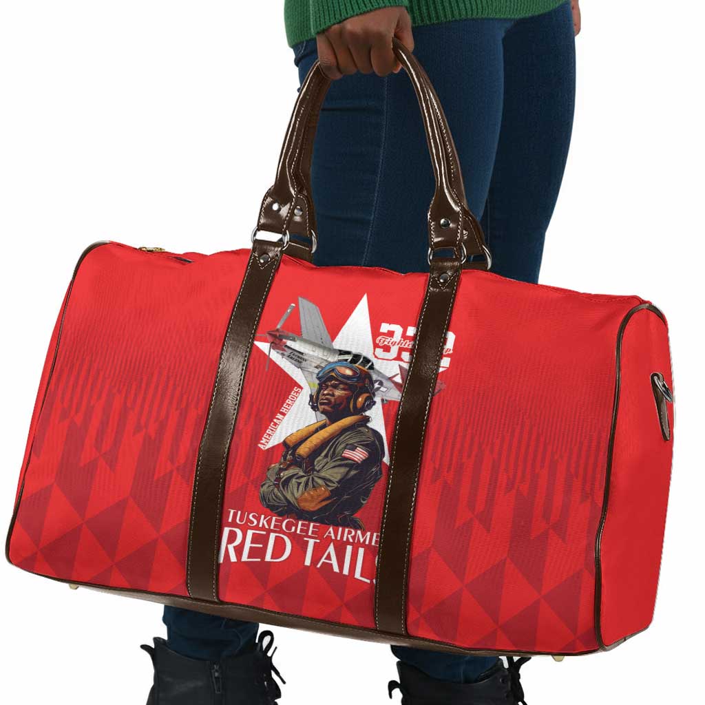 Tuskegee Airmen Red Tails Legacy Travel Bag African American Pilots - Red