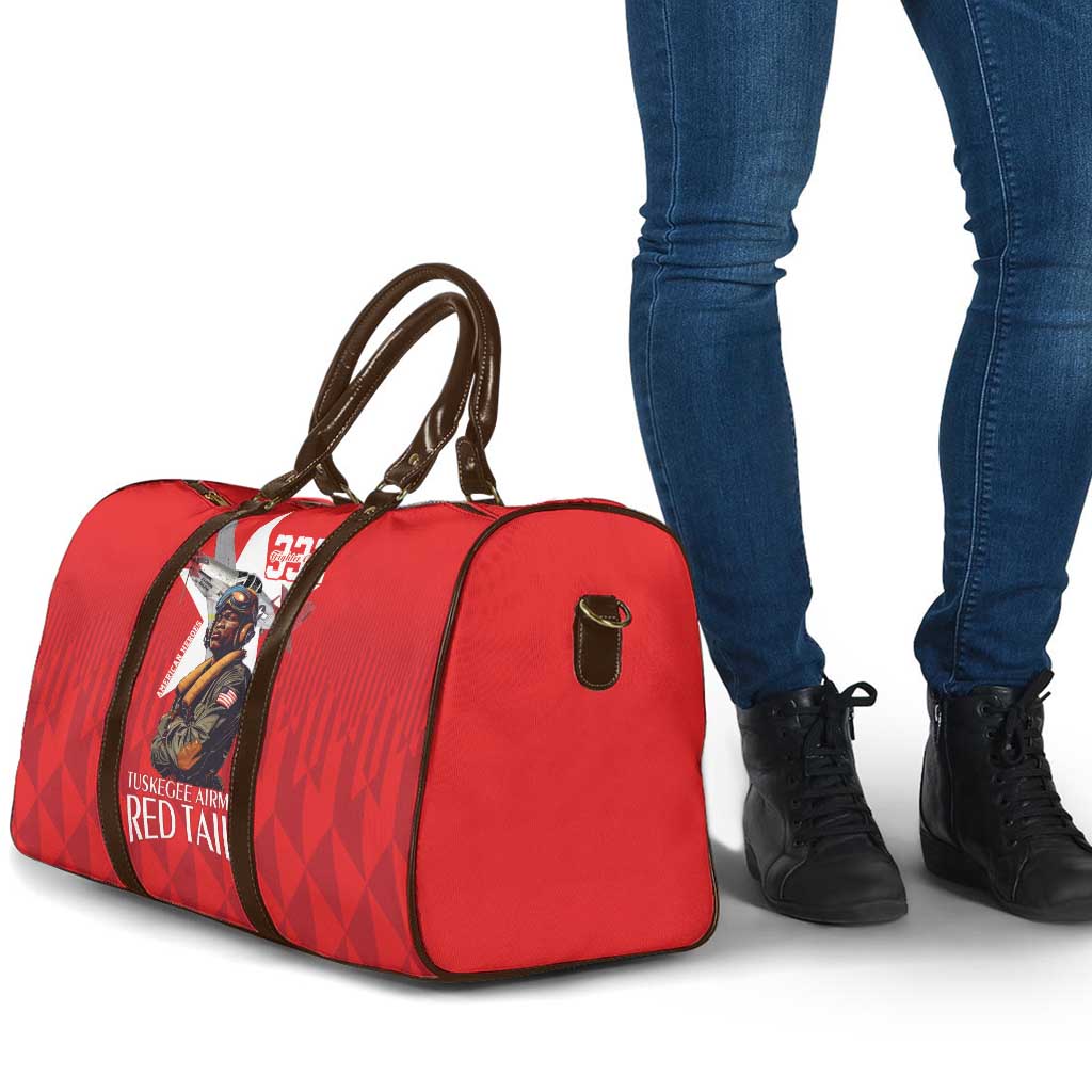 Tuskegee Airmen Red Tails Legacy Travel Bag African American Pilots - Red