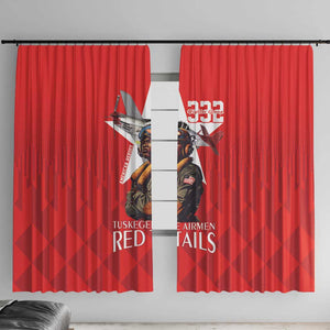 Tuskegee Airmen Red Tails Legacy Window Curtain African American Pilots - Red - African Pride