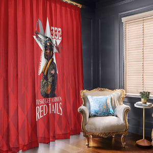 Tuskegee Airmen Red Tails Legacy Window Curtain African American Pilots - Red - African Pride