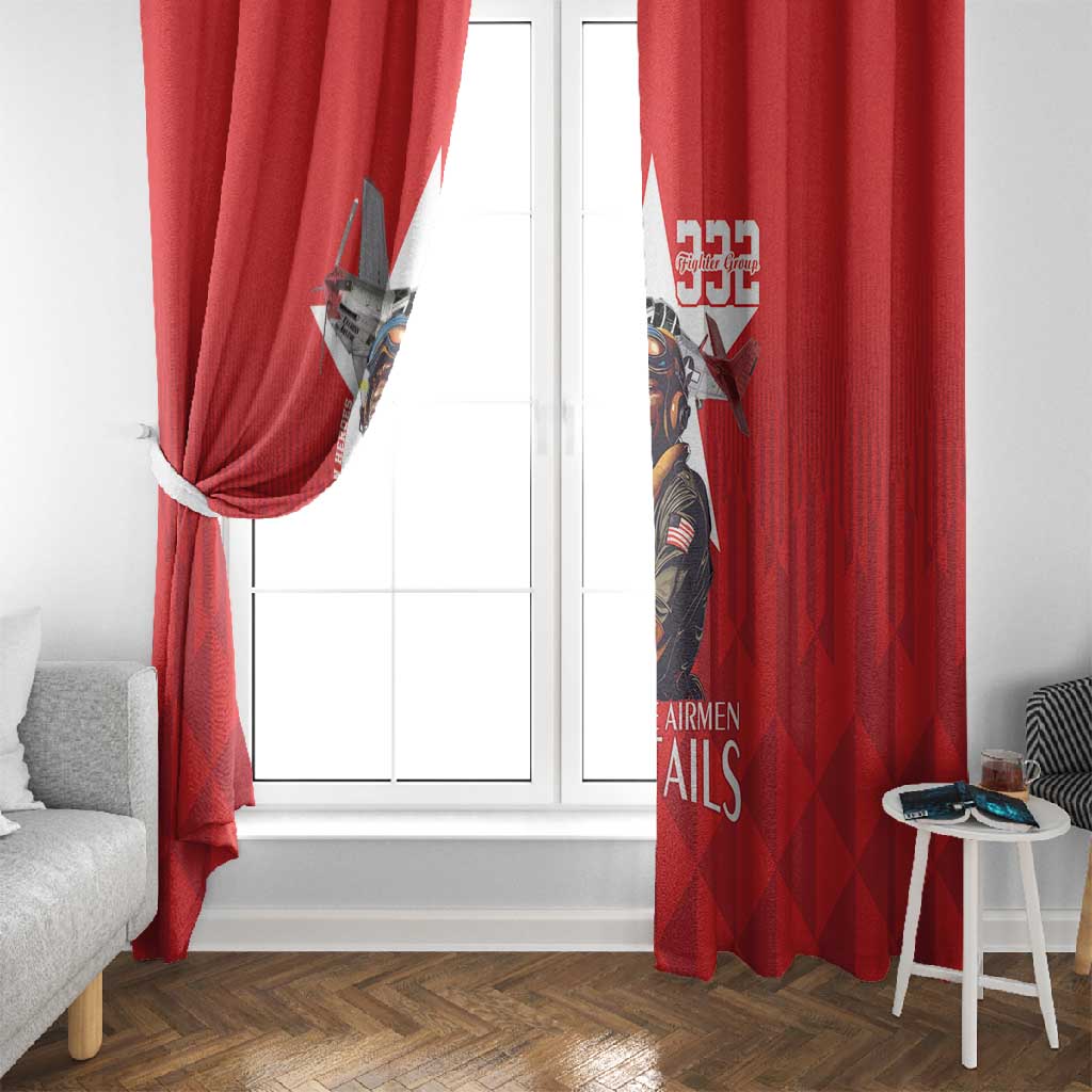 Tuskegee Airmen Red Tails Legacy Window Curtain African American Pilots - Red - African Pride