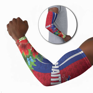 Personalized Afro-Haitians Tropical Arm Sleeves Fleur-De-Lis Veves Motif - African Pride