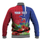 Personalized Afro-Haitians Tropical Baseball Jacket Fleur-De-Lis Veves Motif - African Pride