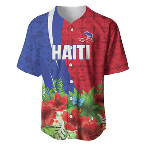 Personalized Afro-Haitians Tropical Baseball Jersey Fleur-De-Lis Veves Motif LT18