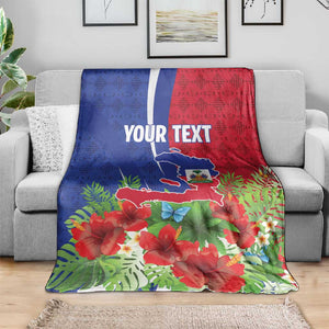 Personalized Afro-Haitians Tropical Blanket Fleur-De-Lis Veves Motif - African Pride
