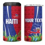 Personalized Afro-Haitians Tropical 4 in 1 Can Cooler Tumbler Fleur-De-Lis Veves Motif - African Pride