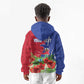 Personalized Afro-Haitians Tropical Kid Hoodie Fleur-De-Lis Veves Motif - African Pride
