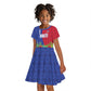 Personalized Afro-Haitians Tropical Kid Short Sleeve Dress Fleur-De-Lis Veves Motif LT18