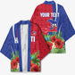 Personalized Afro-Haitians Tropical Kimono Fleur-De-Lis Veves Motif - African Pride