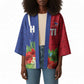 Personalized Afro-Haitians Tropical Kimono Fleur-De-Lis Veves Motif - African Pride