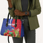 Personalized Afro-Haitians Tropical Leather Bag Fleur-De-Lis Veves Motif - African Pride