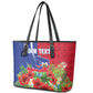 Personalized Afro-Haitians Tropical Leather Tote Bag Fleur-De-Lis Veves Motif - African Pride