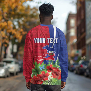 Personalized Afro-Haitians Tropical Long Sleeve Shirt Fleur-De-Lis Veves Motif - African Pride
