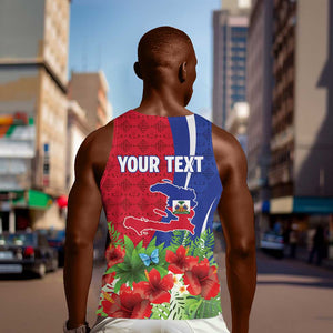 Personalized Afro-Haitians Tropical Men Tank Top Fleur-De-Lis Veves Motif - African Pride