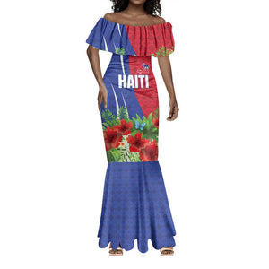 Personalized Afro-Haitians Tropical Mermaid Dress Fleur-De-Lis Veves Motif - African Pride