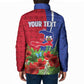 Personalized Afro-Haitians Tropical Padded Jacket Fleur-De-Lis Veves Motif - African Pride