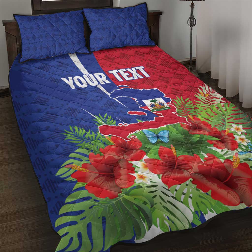 Personalized Afro-Haitians Tropical Quilt Bed Set Fleur-De-Lis Veves Motif - African Pride