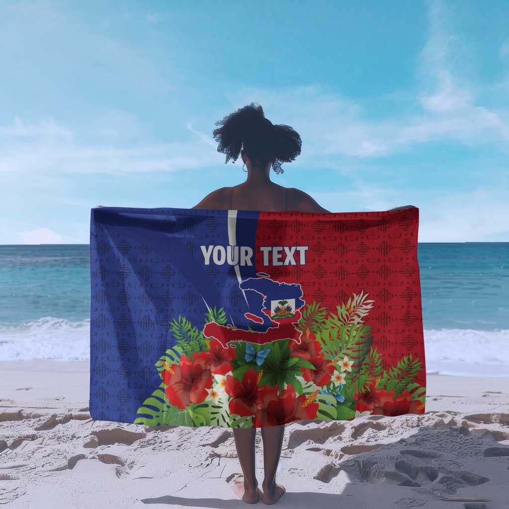 Personalized Afro-Haitians Tropical Sarong Fleur-De-Lis Veves Motif - African Pride