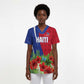 Personalized Afro-Haitians Tropical Scrub Top Fleur-De-Lis Veves Motif - African Pride