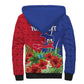 Personalized Afro-Haitians Tropical Sherpa Hoodie Fleur-De-Lis Veves Motif - African Pride