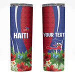 Personalized Afro-Haitians Tropical Skinny Tumbler Fleur-De-Lis Veves Motif - African Pride