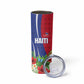 Personalized Afro-Haitians Tropical Skinny Tumbler Fleur-De-Lis Veves Motif - African Pride