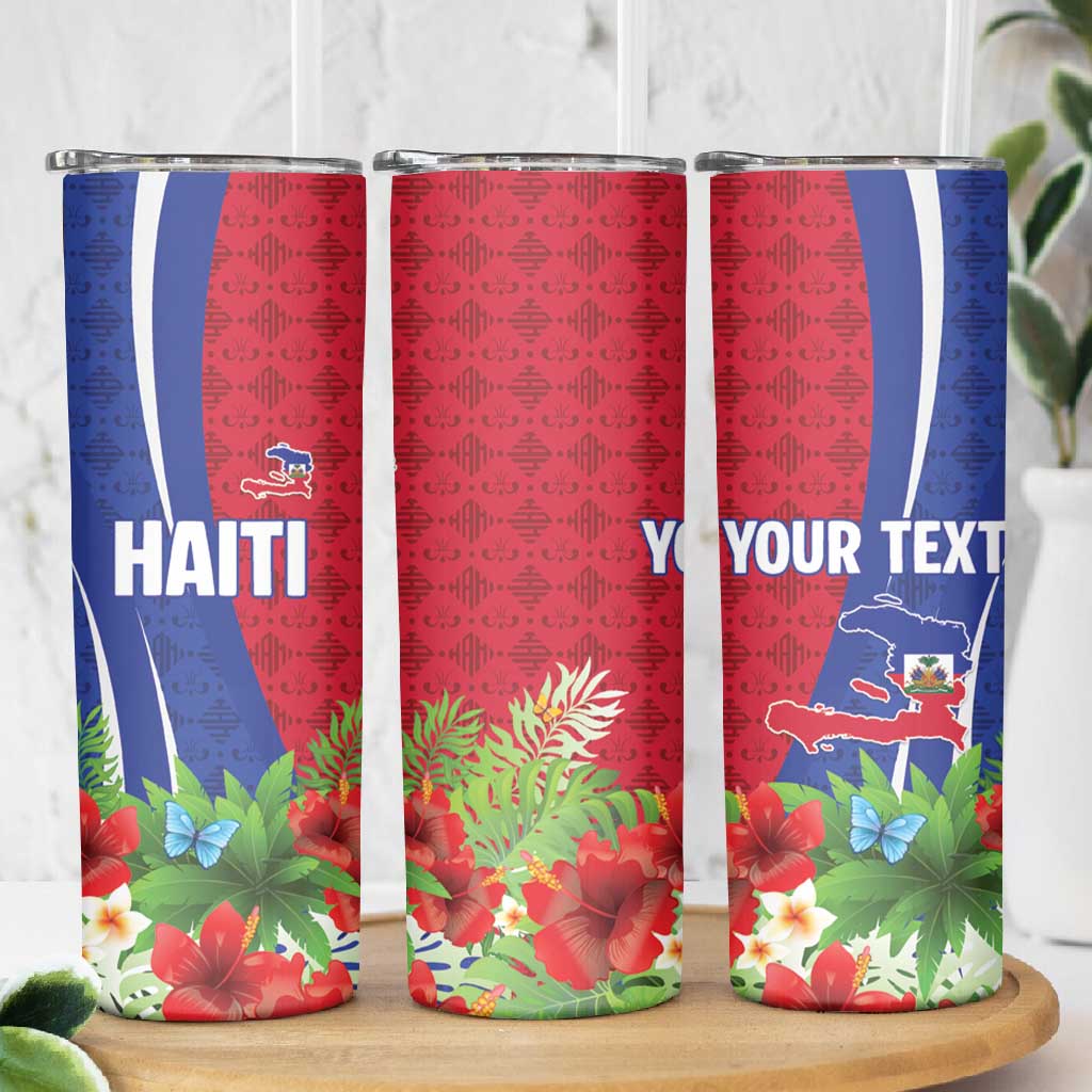 Personalized Afro-Haitians Tropical Skinny Tumbler Fleur-De-Lis Veves Motif - African Pride