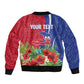 Personalized Afro-Haitians Tropical Sleeve Zip Bomber Jacket Fleur-De-Lis Veves Motif - African Pride