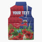 Personalized Afro-Haitians Tropical Sleeveless Puffer Jacket Fleur-De-Lis Veves Motif - African Pride