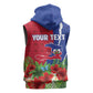 Personalized Afro-Haitians Tropical Sleeveless Zip Hoodie Fleur-De-Lis Veves Motif - African Pride