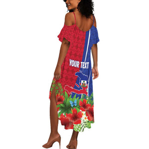 Personalized Afro-Haitians Tropical Summer Maxi Dress Fleur-De-Lis Veves Motif LT18