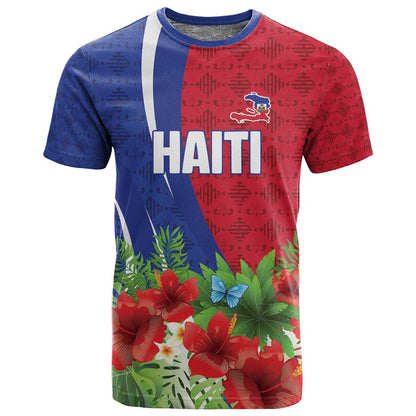 Personalized Afro-Haitians Tropical T shirt Fleur-De-Lis Veves Motif - African Pride