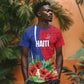 Personalized Afro-Haitians Tropical T shirt Fleur-De-Lis Veves Motif - African Pride
