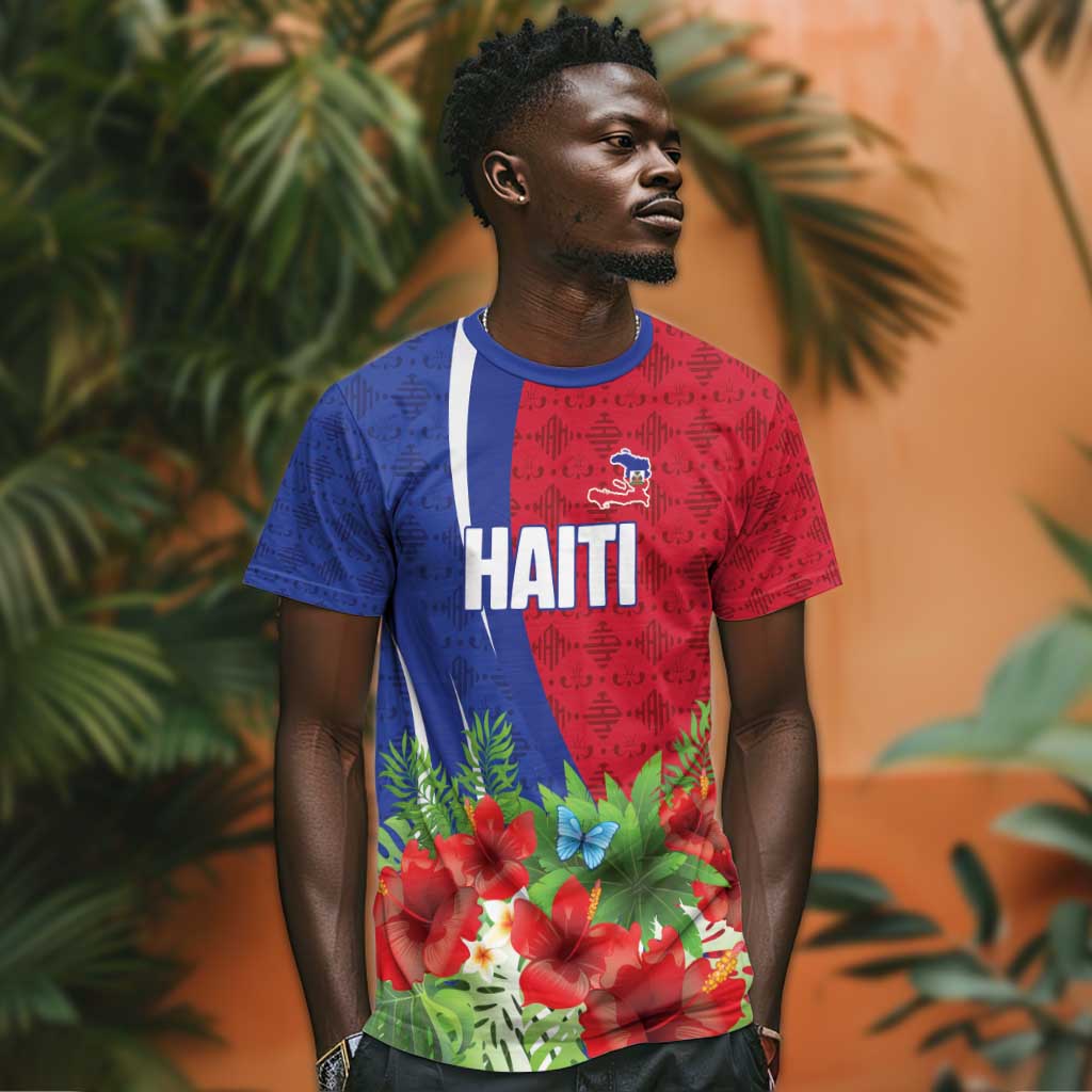 Personalized Afro-Haitians Tropical T shirt Fleur-De-Lis Veves Motif - African Pride