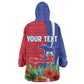 Personalized Afro-Haitians Tropical Wearable Blanket Hoodie Fleur-De-Lis Veves Motif - African Pride
