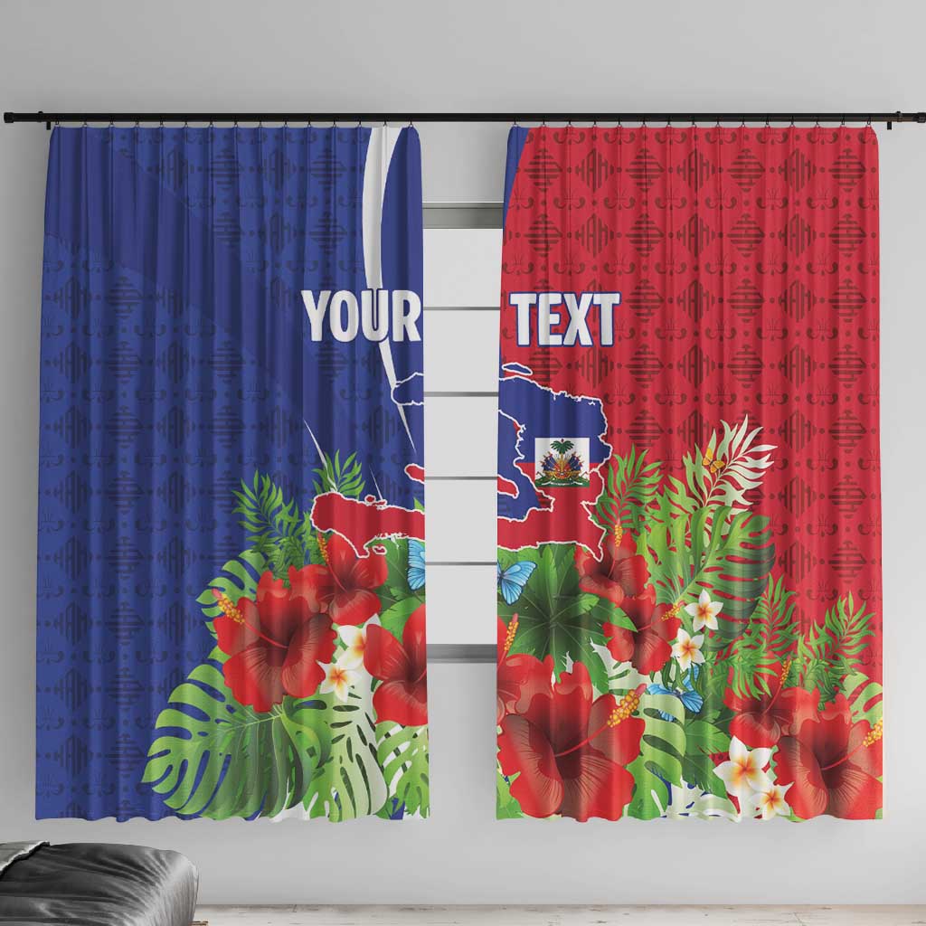 Personalized Afro-Haitians Tropical Window Curtain Fleur-De-Lis Veves Motif - African Pride