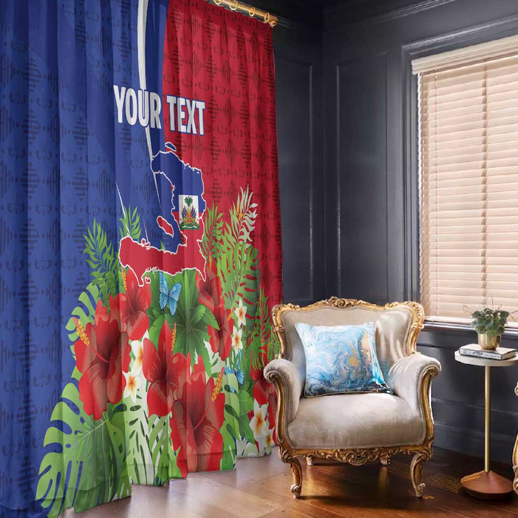 Personalized Afro-Haitians Tropical Window Curtain Fleur-De-Lis Veves Motif - African Pride