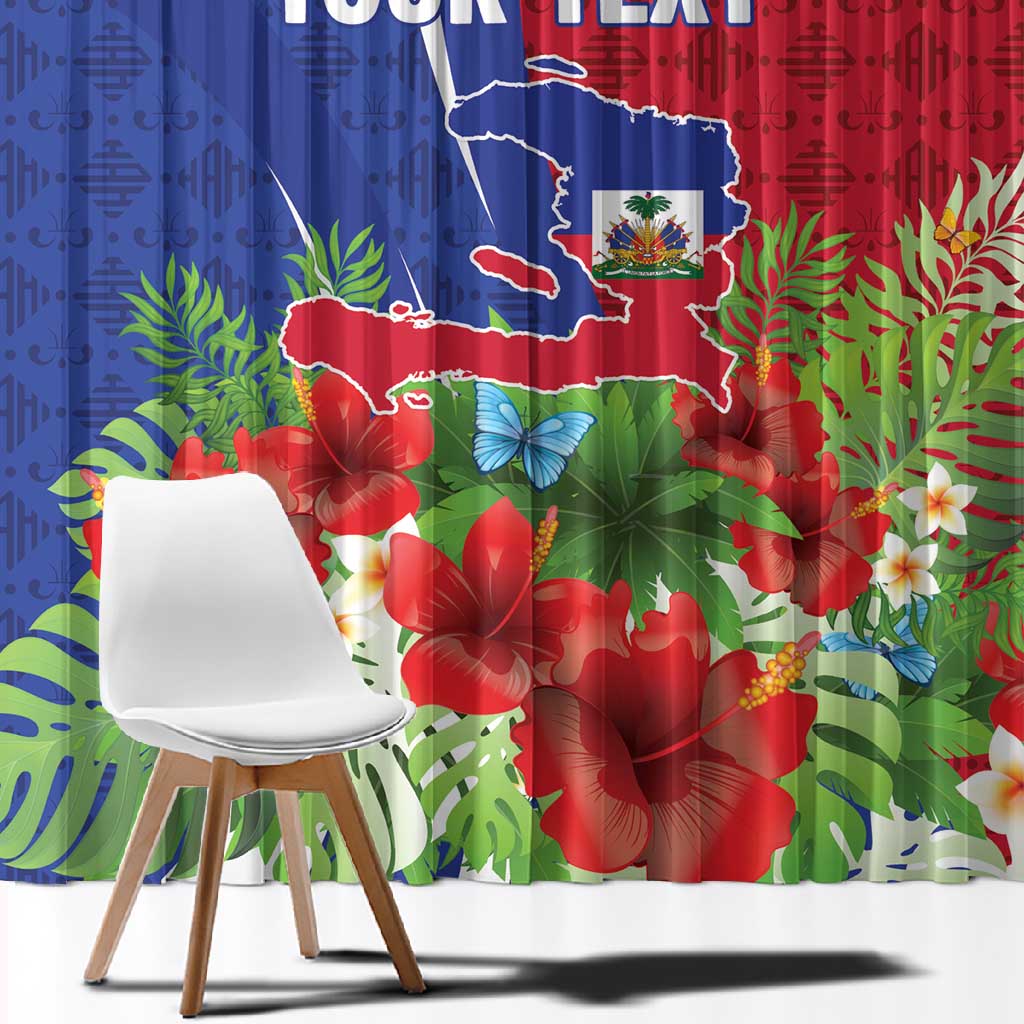 Personalized Afro-Haitians Tropical Window Curtain Fleur-De-Lis Veves Motif - African Pride