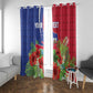 Personalized Afro-Haitians Tropical Window Curtain Fleur-De-Lis Veves Motif - African Pride