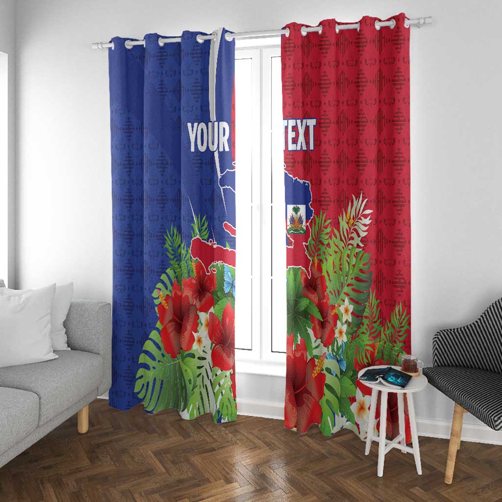 Personalized Afro-Haitians Tropical Window Curtain Fleur-De-Lis Veves Motif - African Pride