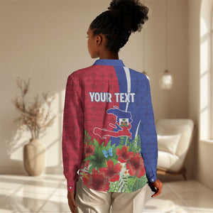 Personalized Afro-Haitians Tropical Women Casual Shirt Fleur-De-Lis Veves Motif - African Pride