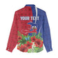 Personalized Afro-Haitians Tropical Women Casual Shirt Fleur-De-Lis Veves Motif - African Pride