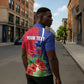 Personalized Afro-Haitians Tropical Zipper Polo Shirt Fleur-De-Lis Veves Motif - African Pride