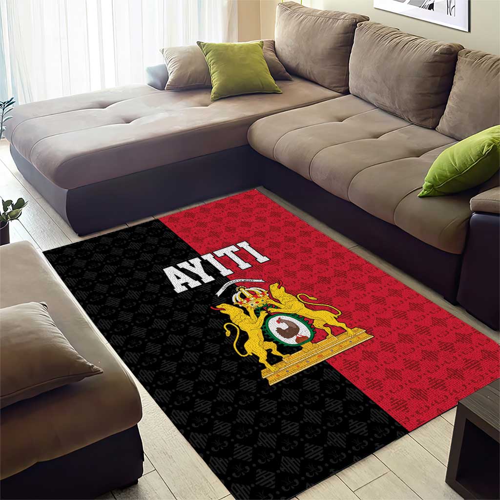 Afro-Haitians Empire of Haiti 1804-1806 Area Rug Fleur-De-Lis Veves Motif - African Pride