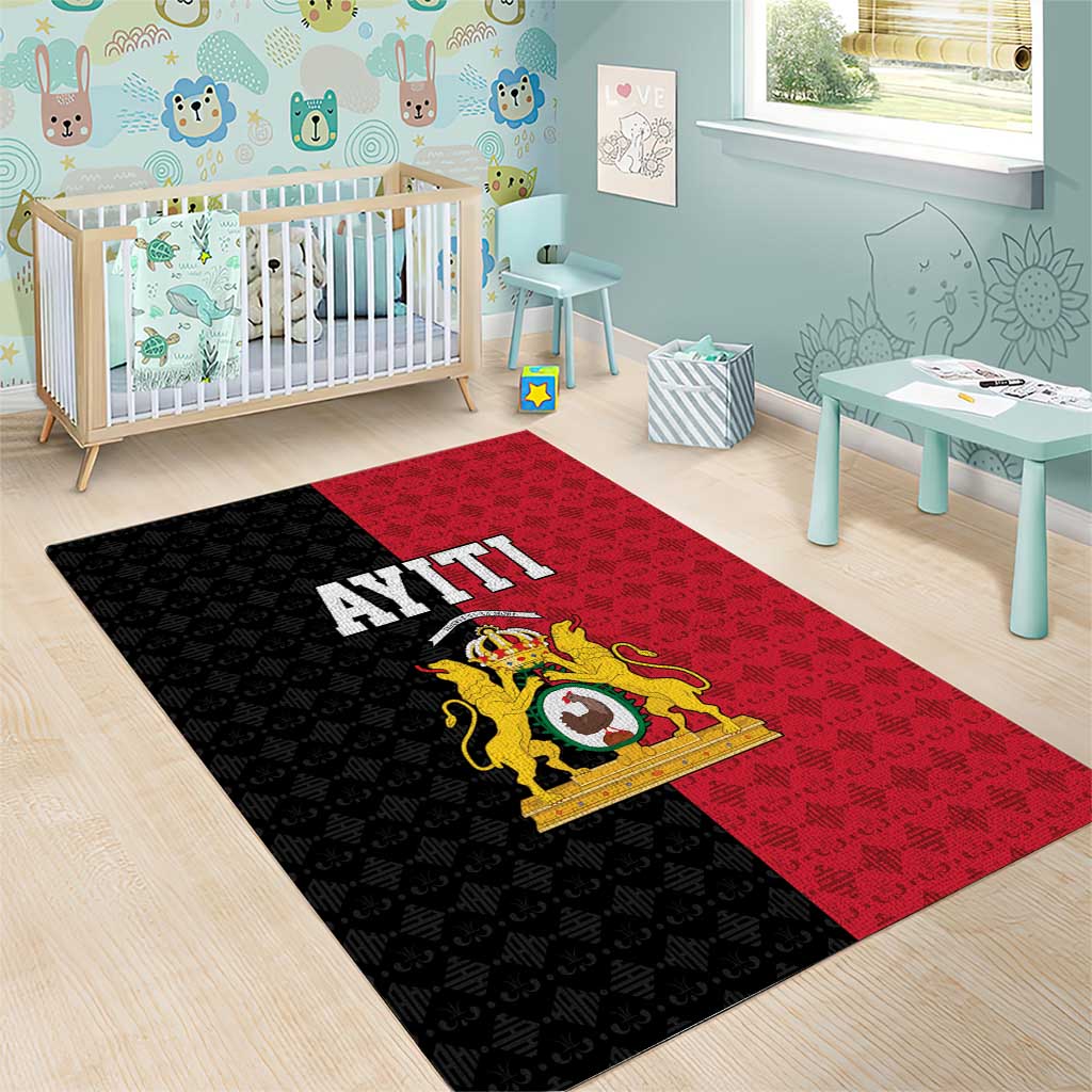 Afro-Haitians Empire of Haiti 1804-1806 Area Rug Fleur-De-Lis Veves Motif - African Pride